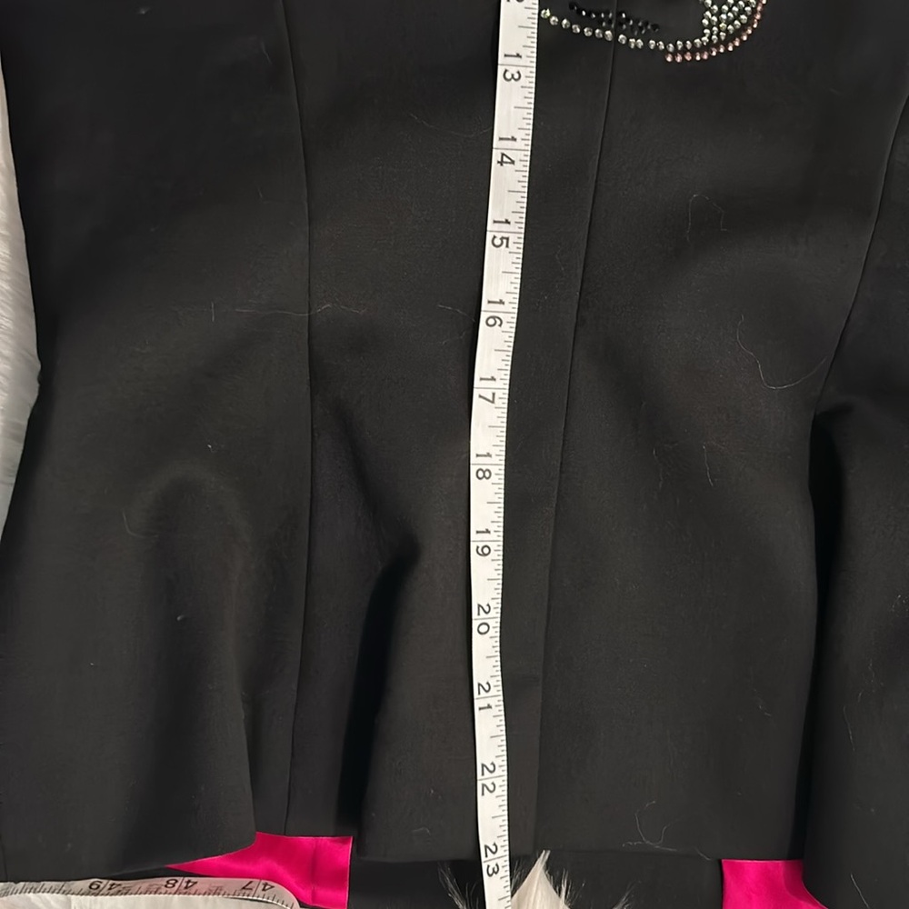 🔥NWOT🔥GLAMOUR🔥CAMPAIGN🔥by Fred Naggar Black Blazer/Swarovski Crystal Skull - Picture 12 of 14